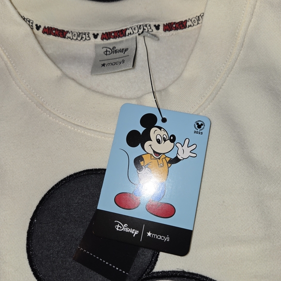 Disney Men's Mickey Mouse Red and Cream Crewneck Sweater - Picture 5 of 5